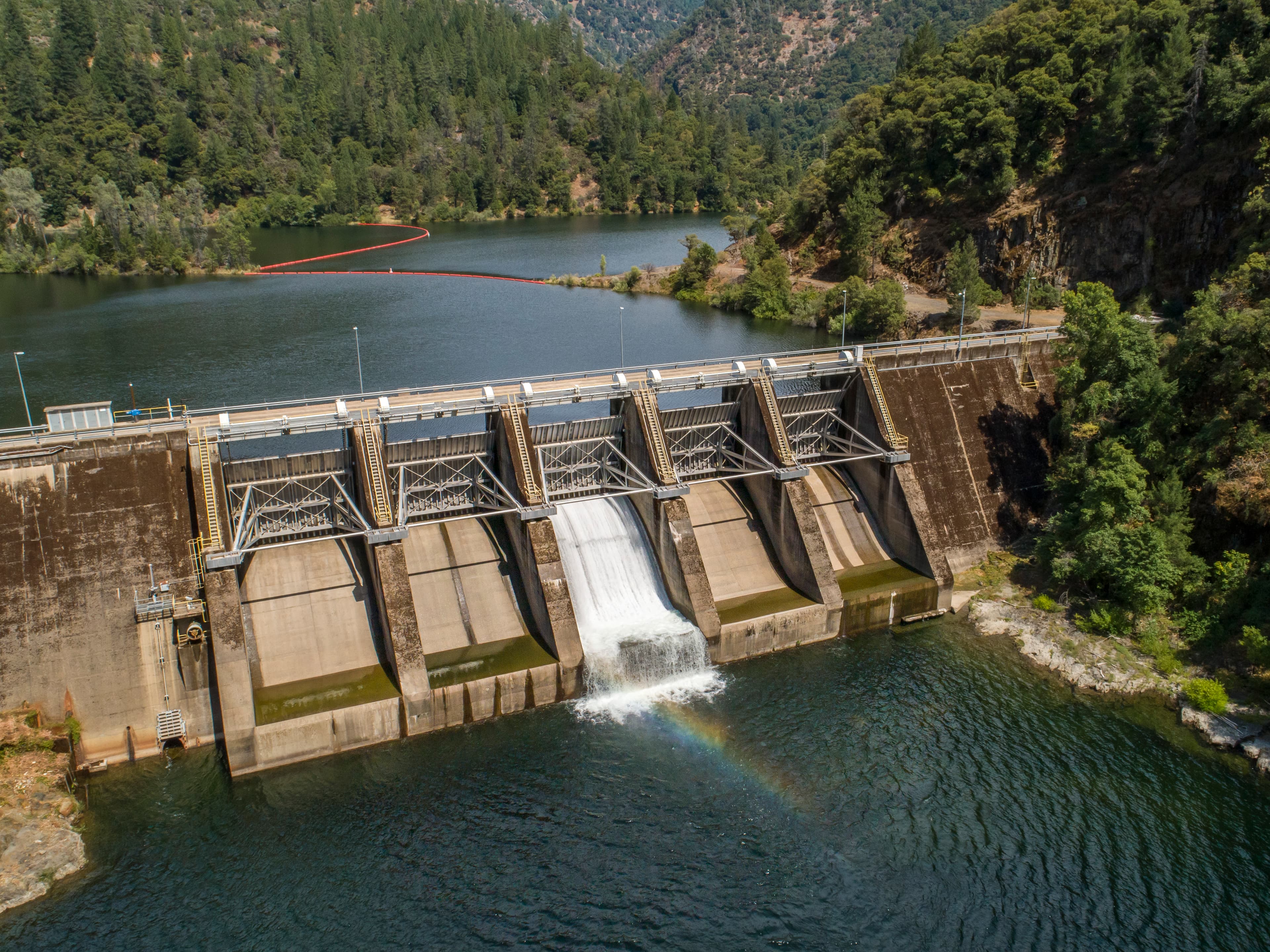 Ralston Dam spilling along the Middle Fork of the American River